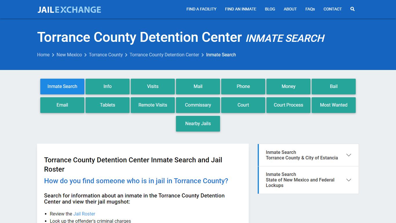 Torrance County Detention Center Inmate Search - Jail Exchange